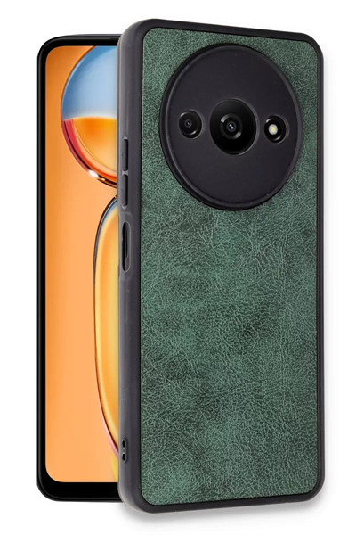 Xiaomi Redmi A3 4G Kılıf Aras Deri Kapak - Koyu Yeşil