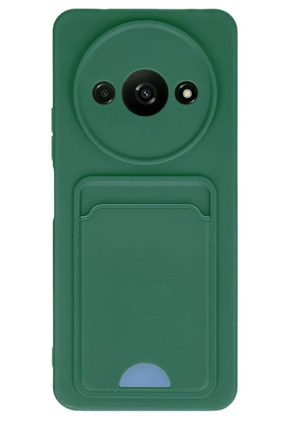 Xiaomi Redmi A3 4G Kılıf Kelvin Kartvizitli Silikon - Koyu Yeşil