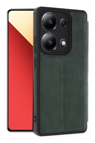Xiaomi Redmi Note 13 4G Kılıf Flip Cover - Koyu Yeşil