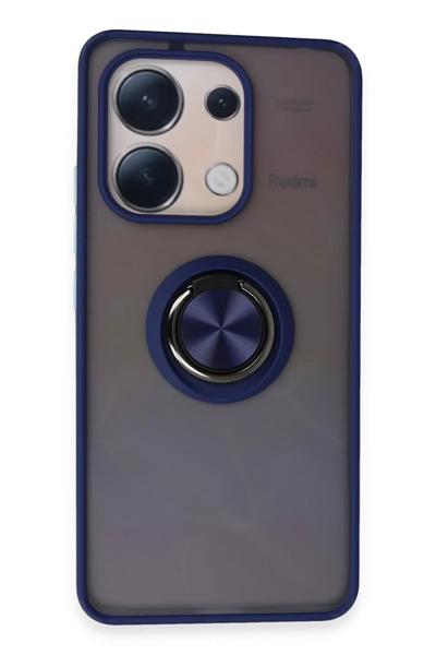 Xiaomi Redmi Note 13 4G Kılıf Montreal Yüzüklü Silikon Kapak - Lacivert