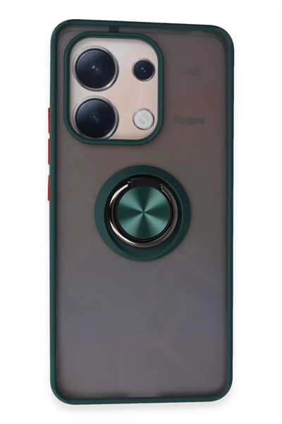 Xiaomi Redmi Note 13 4G Kılıf Montreal Yüzüklü Silikon Kapak - Yeşil