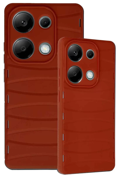Xiaomi Redmi Note 13 Pro 4G Kılıf Bibercas Silikon Kapak - Kırmızı