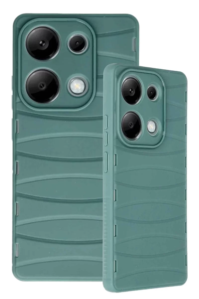 Xiaomi Redmi Note 13 Pro 4G Kılıf Bibercas Silikon Kapak - Koyu Yeşil