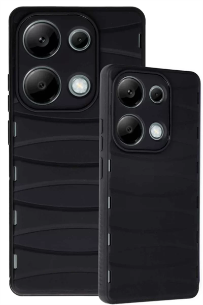 Xiaomi Redmi Note 13 Pro 4G Kılıf Bibercas Silikon Kapak - Siyah