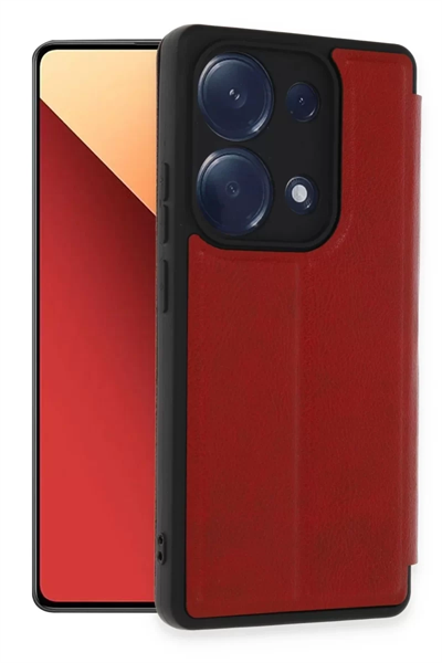 Xiaomi Redmi Note 13 Pro 4G Kılıf Flip Cover - Kırmızı
