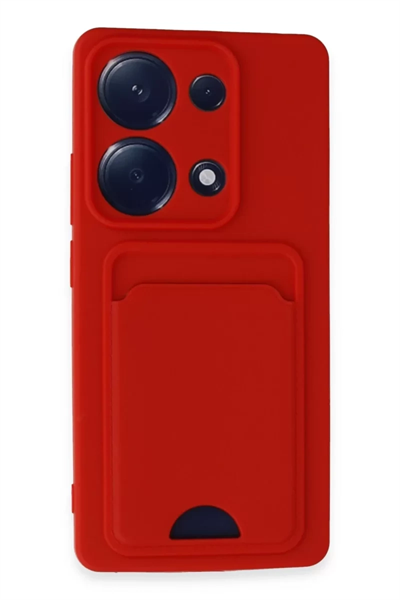 Xiaomi Redmi Note 13 Pro 4G Kılıf Kelvin Kartvizitli Silikon - Kırmızı