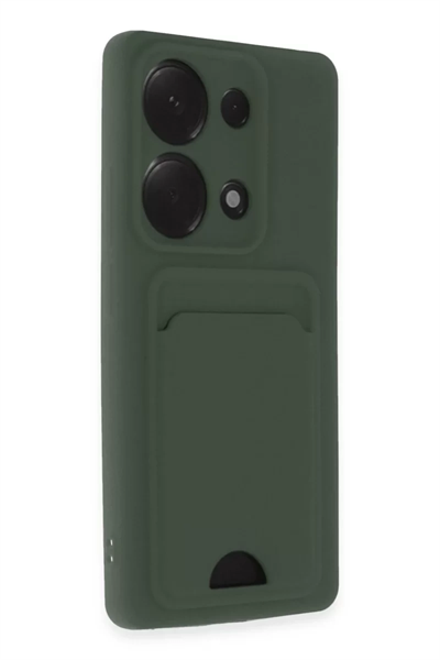 Xiaomi Redmi Note 13 Pro 4G Kılıf Kelvin Kartvizitli Silikon - Koyu Yeşil