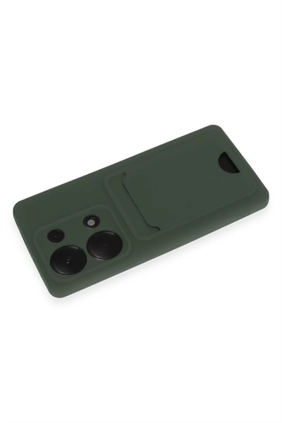 Xiaomi Redmi Note 13 Pro 4G Kılıf Kelvin Kartvizitli Silikon - Koyu Yeşil