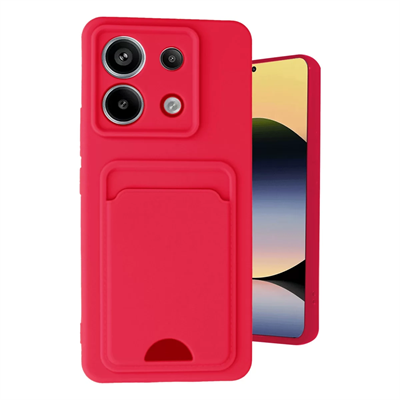 Xiaomi Redmi Note 13 Pro 5G Kılıf Kelvin Kartvizitli Silikon - Kırmızı