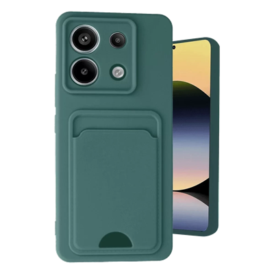 Xiaomi Redmi Note 13 Pro 5G Kılıf Kelvin Kartvizitli Silikon - Koyu Yeşil