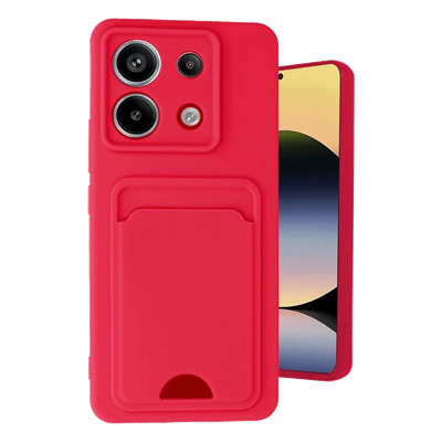 Xiaomi Redmi Note 13 Pro 5G Kılıf Kelvin Kartvizitli Silikon - Kırmızı