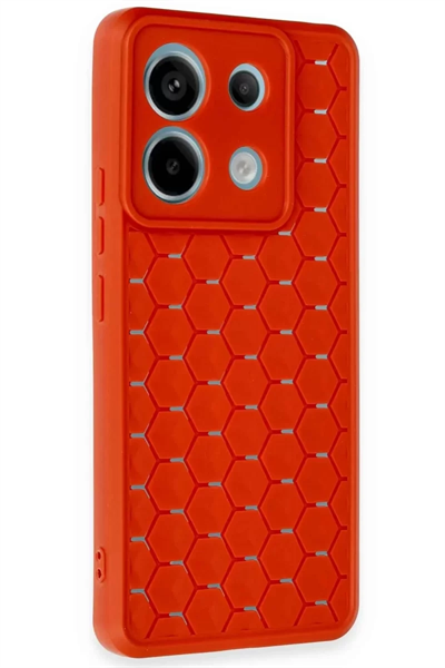 Xiaomi Redmi Note 13 Pro 5G Kılıf Petek Silikon Kapak - Kırmızı