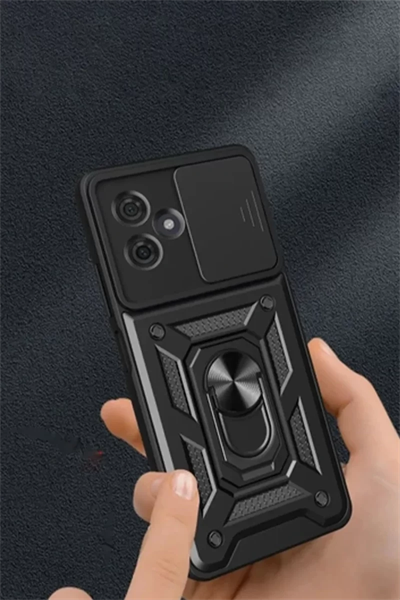 Xiaomi Redmi Note 13 Pro Plus Kılıf Pars Lens Yüzüklü Silikon - Lacivert