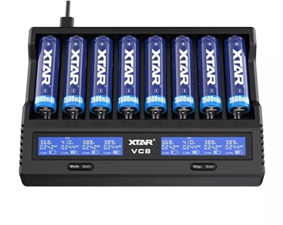 Xtar VC8 Sekizli Li-ion / NI-CD / NI-MH Pil Şarj Cihazı