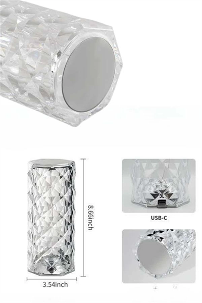 Yeni Nesil Modern Kristal Masa ve Gece Lambası Dokunmatik Renk Değiştirebilen