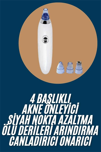 Yeni Nesil Vakumlu Pilli Siyah Nokta ve Yüz Temizleme Cihazı 4 Başlıklı