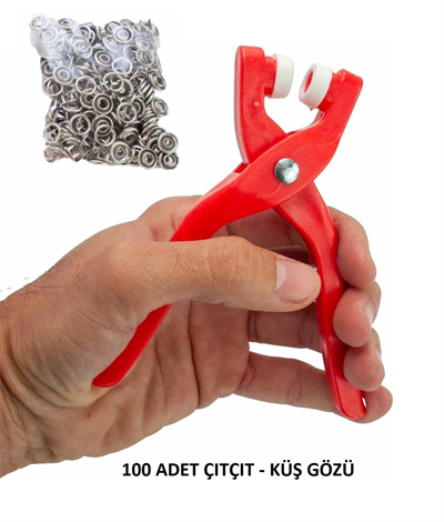 Yuvarlak Halkalı Kuş Gözü Pensesi 9.5 Mm - Bebek Elbise Çıtçıt Montaj Seti 100Lü