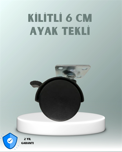 Zemin Korumalı 6 cm Kilitli Döner Ayak