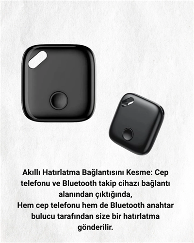 iOS Uyumlu Smart Tag | Uzun Pil Ömrü | Bul Uygulaması ile Entegre Akıllı Takip Cihazı