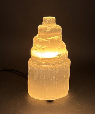 SELENİT DOĞALTAŞ NATUREL KULE LAMBA 15CM