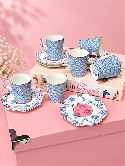 DekuvaDekuva Ze Gallert Tea Delight Regency Damask Desenli 12 Parça 6 Kişilik Kahve Fincanı Takımı20rd2