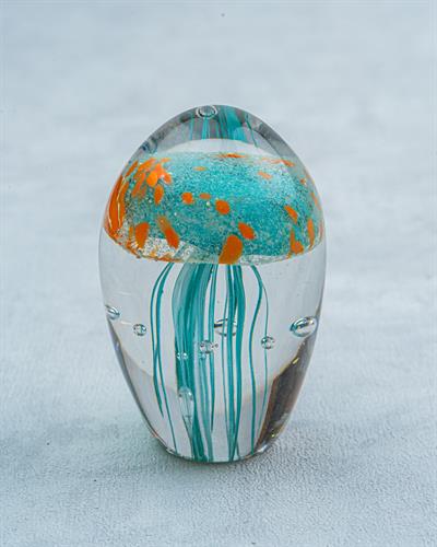 DekuvaJELLYFISH BLUE ORANGE GLASS DECORLAMEDOR 1ZB-2156