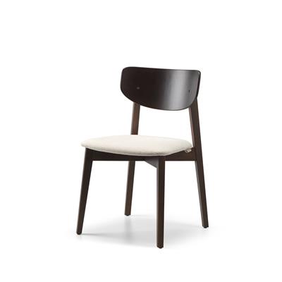 DekuvaKoyu Ahşap Krem Döşemeli Modern SandalyeKoyu Ahşap Krem Döşemeli Modern Sandalye