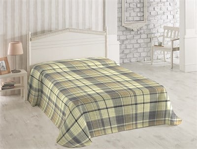 Aksu Cozy Life Pamuk Püsküllü Skoç Battaniye - 180x220 cm İnka Gri