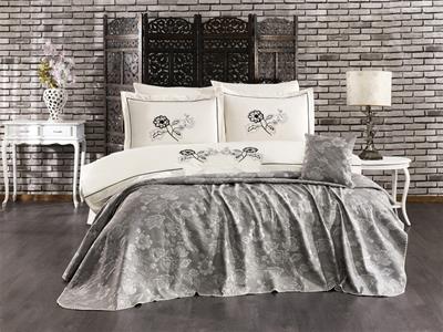 İpekçe Alida 8 Parça Çift Kişilik Lüks Çeyiz Seti - Gri