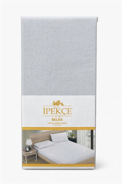 İpekçe Belda Penye Lastikli Çarşaf - 160x200 Çift Kişilik - Gri 120 Gr.