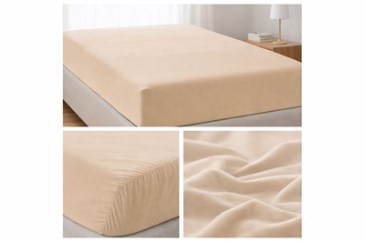 İpekçe Belda Penye Lastikli Çarşaf - 160x200 Çift Kişilik - Bej 120 Gr.