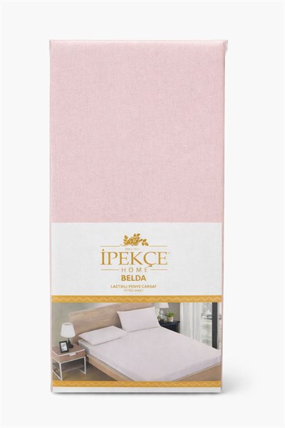 İpekçe Belda Penye Lastikli Çarşaf - 160x200 Çift Kişilik - Somon 120 Gr.