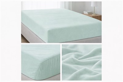 İpekçe Belda Penye Lastikli Çarşaf - 200x200 Süper Battal Boy - Yeşil 120 Gr.