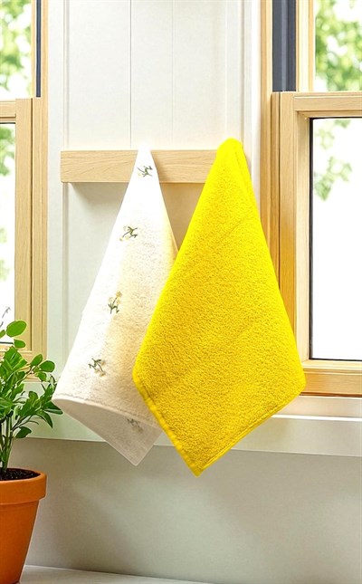 İpekçe Bloom & Harvest Mira 2li Nakışlı Havlu Seti 40x60 cm - %100 Pamuklu El ve Yüz Havlusu
