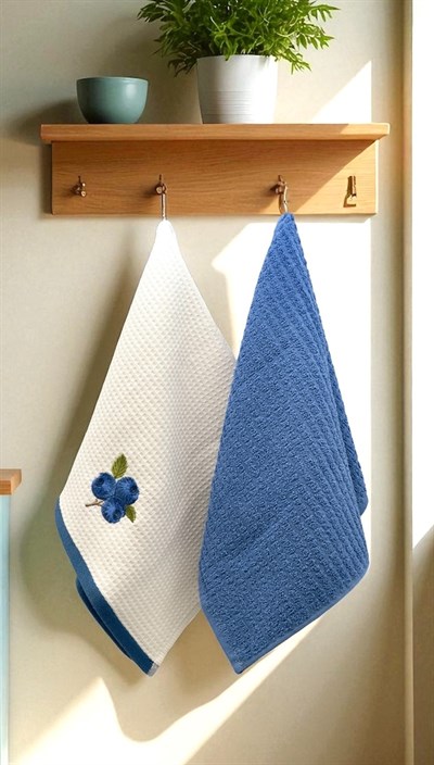 İpekçe Bloom & Harvest Serra 2li Nakışlı Havlu Seti 40x60 cm - %100 Pamuklu El ve Yüz Havlusu