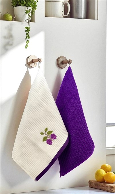 İpekçe Bloom & Harvest Serra 2li Nakışlı Havlu Seti 40x60 cm - %100 Pamuklu El ve Yüz Havlusu