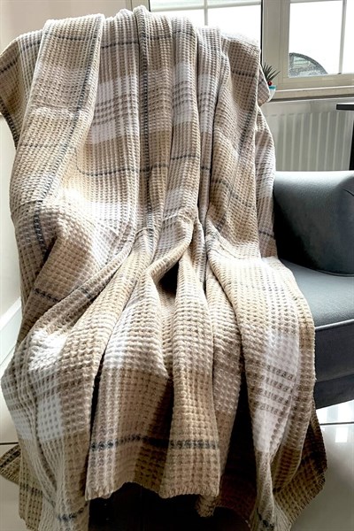 İpekçe Cozy Life 180x220 cm Bej Renk PVC Çantalı Çift Kişilik Battaniye