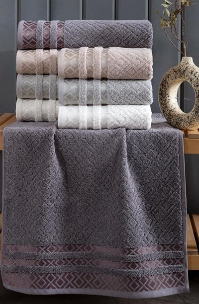 İpekçe Dilay 6 Parça Kutulu Havlu Seti 50x90 cm - %100 Pamuklu Çeyizlik El ve Yüz Havlusu