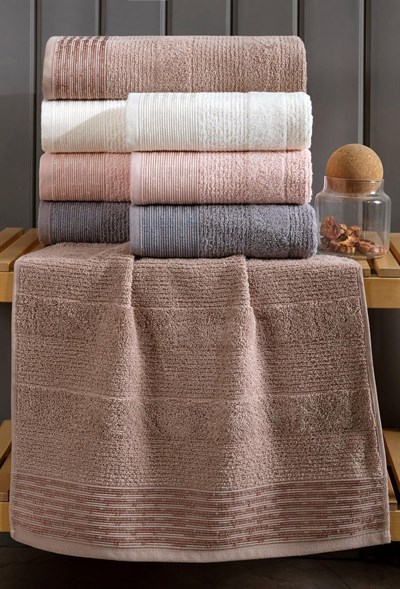 İpekçe Dilay 6 Parça Kutulu Havlu Seti 50x90 cm - %100 Pamuklu Çeyizlik El ve Yüz Havlusu