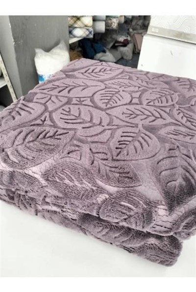 İpekçe Emboss Deluxe Çift Kişilik Battaniye 220x240 Kül Moru