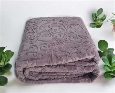 İpekçe Emboss Deluxe Çift Kişilik Battaniye 220x240 Kül Moru