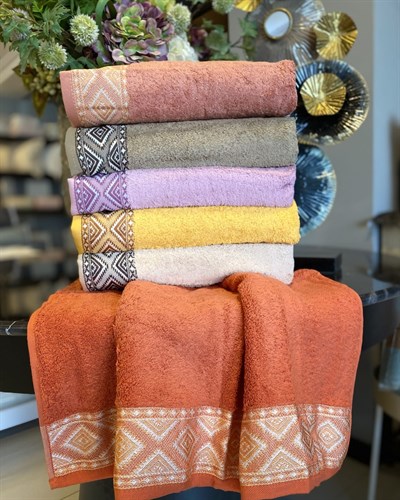 İpekçe Figaro Pamuk Havlu 3’lü 90x180 cm Emici Yumuşak Banyo Havlusu