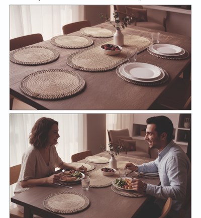 İpekçe Jüt Runner Supla Seti Viola Asorti Dekoratif Masa Örtüsü Servis Seti