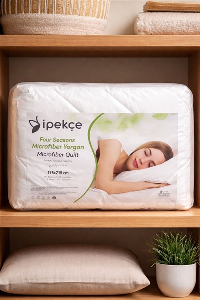 İpekçe Micro Relax Çift Kişilik Yorgan 195x215 cm - Beyaz Dinlendirici ve Hafif Uyku Yorganı
