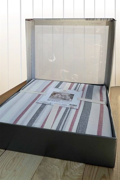 İpekçe Naturel Pure Kırmızı Çift Kişilik Nevresim Takımı - 4 Parça