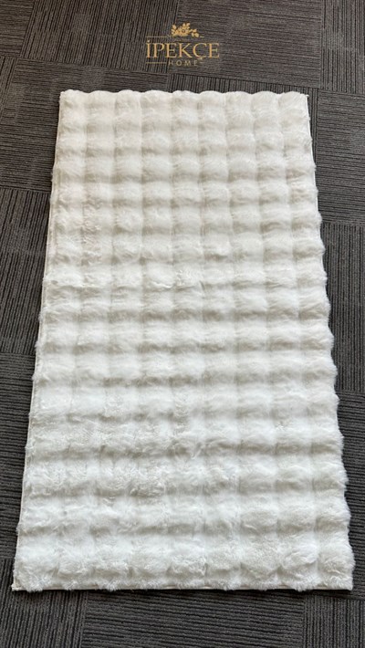 İpekçe Peluş Tavşan Tüyü Yolluk 80x150 - Bunny Serisi Kaymaz Tabanlı Dekoratif Halı