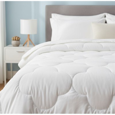 İpekçe Ultra Embos Microfiber Çift Kişilik Yorgan 195x215 cm - Beyaz Biyeli Mikrojelli Elyaflı Lüks Yorgan