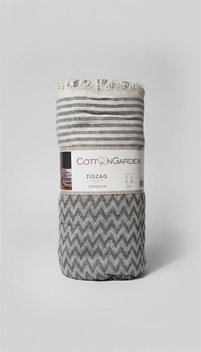 İpekçe Zigzag Desenli Koltuk Örtüsü 170x210 cm - Dekoratif Pamuklu Koltuk Örtüsü