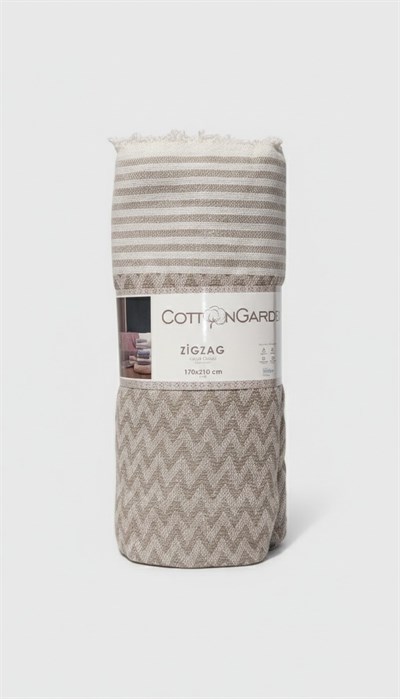 İpekçe Zigzag Desenli Koltuk Örtüsü 170x210 cm - Dekoratif Pamuklu Koltuk Örtüsü
