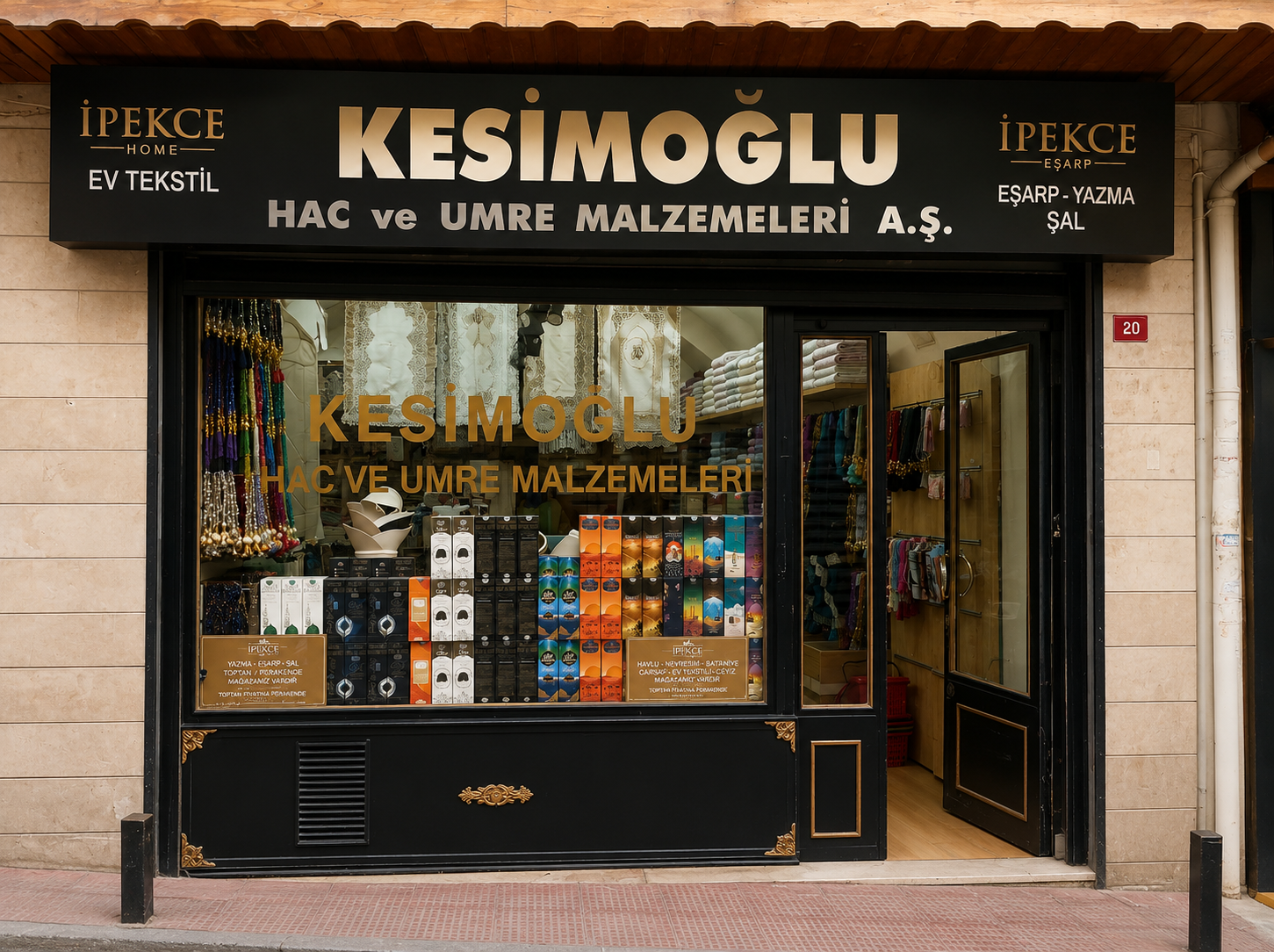 Kesimoğlu Mensucat eşarp hac ve umre malzemeleri mağazası
